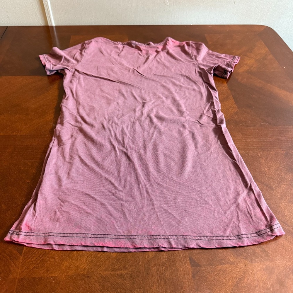 Urban X Boho Elephant Graphic Tee Women's V-Neck Top Made in USA PINK Purple L - Picture 10 of 10
